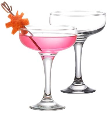 GOSOYO Verres Cocktail (8 oz/235 ml). Verres à Expresso Martini, Margarita, Coupés Elégants et Coupe Champagne, Verrerie à Longue Tige (2 Pcs (235ml))