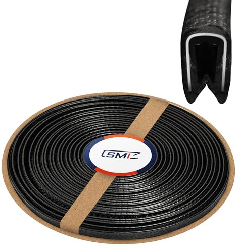 SMI Autotür Kantenschutz 10m – Schwarzes PVC-Klemmprofil mit Metalleinlage – Kleberfrei, wetterfest, zuschneidbar – Türschutz für Auto, SUV, LKW, ATV, UTV – Robust & montagefreundlich