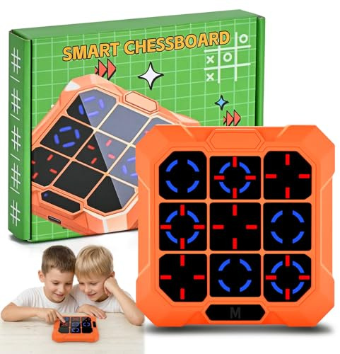 BlueSwan Tic Tac Toe 6-in-1 mit Stumm-Modus, Reise Spielzeug Kinder | Tic Tac Toe Elektronisch Portabel Spielkonsole, Beschäftigung für Kinder im Autofahrt und Flugzeug, Geschenke für Kinder