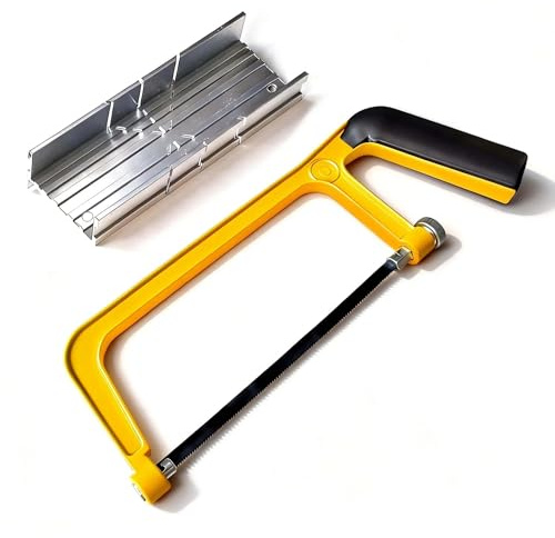 Aiyraa 6 Inch Junior Hacksaw with Mitre Block Set - 150mm Mini Hacksaw for Metal & Wood Cutting, Hand Chop Saw for DIY Projects, Handy Saw Tool Ideal for Gardening, Garage, Workshop, RV