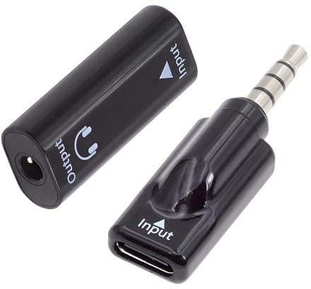 NFHK 2pcs/lot Type-C USB-C Female to 3.5mm Male & Female Audio AUX & MIC Sound Card 16bit 48kHz Adapter Compatible with Laptop Tablet Phone