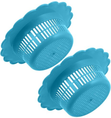 Homoyoyo Filtro para Fregadero de Cocina 2 Piezas Azul Asa Colador de Malla Fina para Atrapar Pelos y Restos Tapa Antidesbordamiento para Lavabo y Fregadero Doméstico Caravana