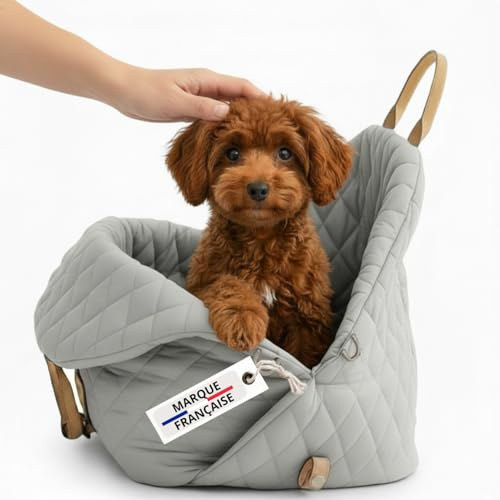 Hundetransporttasche fürs Auto Hundesitz | Tragetasche kleine Hunde bis 3kg | Komfortable Tragetasche mit Polster, Schultergurt und Sicherheitsleine.