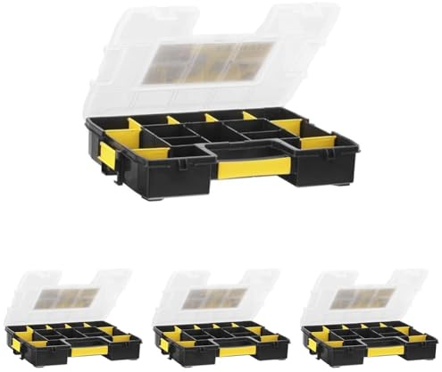 Stanley 1-97-483 Organiseur À Intercalaires mobile Sort master - Couvercle Alvéolé et Transparent pour Voir Le Contenu - Compact - Léger - Spacieux - Dimensions : 37,5 x 6,7 x 29,2 cm Noir/Jaune