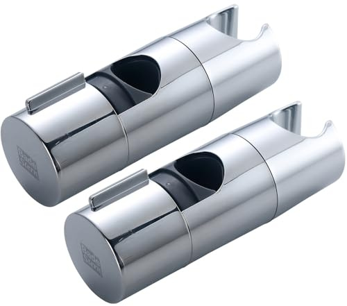 BadeStern Duschkopfhalterung: 2er-Set Handbrause-Halterungen für Duschstangen mit Ø 19-25 mm, silber (Duschkopfhalter verstellbar, Duschkopfhalterung verstellbar, Toilette)