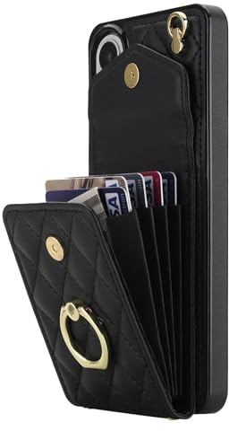 Wigento Klapphülle für Samsung Galaxy S26 Ultra 5G, Kunstleder, RFID Schutz, Kartenfach, Umhängeband, stoßfest, präzise Aussparungen Handyhülle (Schwarz)