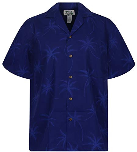 KY's Original Hawaiihemd, Palm Shadow, Dunkelblau, S