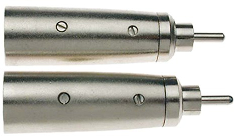 Stagg 16084 3 Pin Male XLR/Male RCA Audio Adaptor - Matt Chrome (Pack of 2)