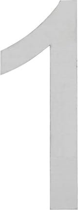 ARREGUI SEC11-T1 Número de Casa Exterior de 8 cm de altura | Placa de Señalización de Acero Inoxidable Satinado | Número de Puerta | Letra de Casa | Número de Vivienda, Piso o Escalera | Número 1
