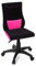 HJH Office 670490 Sedia da scrivania per bambini KIDDY PRO tessuto nero/rosa Sedia girevole ergonomica per giovani, regolabile in altezza