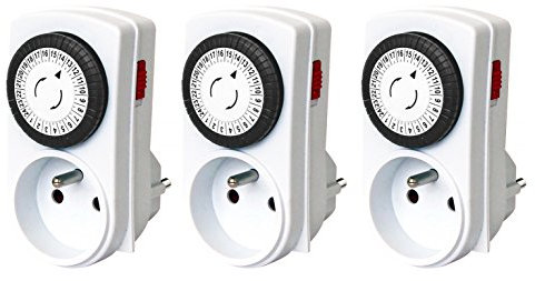 Electraline 13119 Lot de 3 Programmateurs journaliers mécaniques