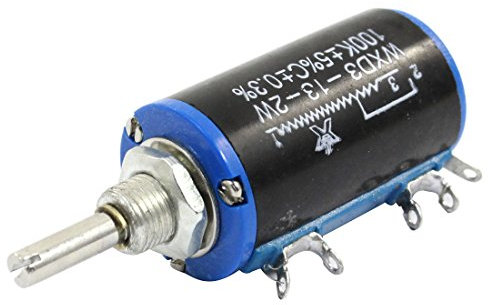 sourcing map 100 kOhm 2 W 4 mm Schaft Durchmesser Draht Wunde Lautstärkeregler Potentiometer – Blau/Schwarz de
