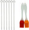 Binhai BBQ Kebab Brochetas y brochas Grill Cocina Silicona Basting Pastry Cooking Brushs & BBQ Basting Brush - Mejor Gadget de Cocina (Cepillo de Aceite 2 Pack y Brochetas 6 Pack)