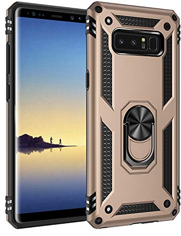 BestST Coque Galaxy Note 8, [Antichoc Armor] Double Couche Hybride Ultra Armure Housse Étui de Protection Anti-Choc Bumper Cover avec Stand pour Galaxy Note 8,avec Protecteur d'écran - Or