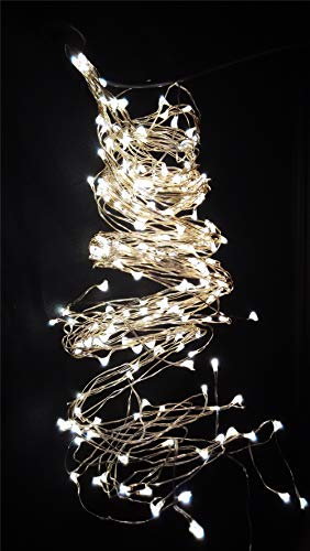 PANAX 400 Micro-LED Lichterbündel auf hochwertigen Silberdraht mit 20 Strängen(200cm) - Weihnachtsdekoration Warmweiß
