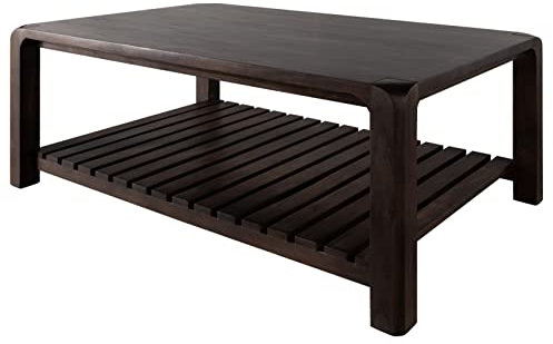 MASSIVMOEBEL24.DE Couchtisch Akazie 120x80x45 Tabak lackiert Bueno #4001