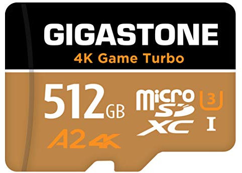 [5-Yrs Free Data Recovery] Gigastone 512GB Micro SD Card, 4K Game Turbo, MicroSDXC Memory Card for GoPro, Action Camera, Nintendo-Switch, DJI, UHD Video, R/W up to 100/60MB/s, UHS-I U3 A2 V30 C10