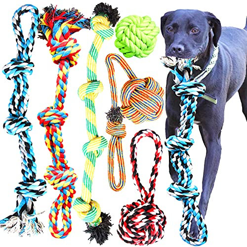 Youngever 6er Pack Große Hundeseilspielzeug Set für Großer Hunde, Welpe Hunde, Welpen Kauspielzeug Zahnen Spielzeug Hund Seil Kauspielzeug für Mittlere bis Große Hunde