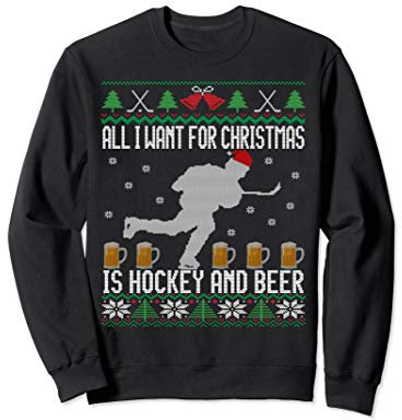 Hockey und Bier Weihnachten Hockey Christmas Sweatshirt
