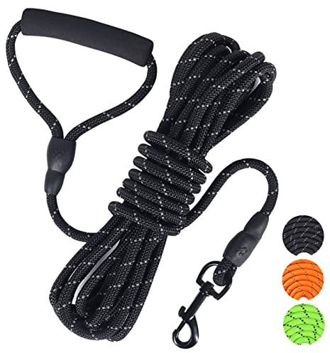 Vivifying Schleppleine 10M für Hunde, Reflektierende Schleppleine für Draußen und Hof, Schwimmende Schleppleine für Hunde für Camping, Wandern, Schwimmen und Strand (schwarz)