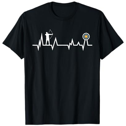 Bogenschützen Herzschlag Bogenschießen EKG Bogensport Pfeil T-Shirt