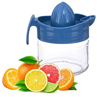 TrendyUK - Fruit Juicer in 4 Colors - Hand Press Easy to Use Kitchen Gadgets - Lemon Lime Orange Squeezer (Blue)
