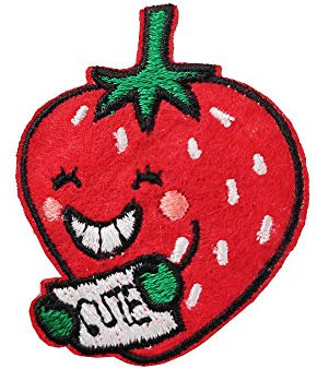 Süße Erdbeer-Mini-Aufnäher, bestickt, zum Aufbügeln oder Aufnähen, kleine Größe