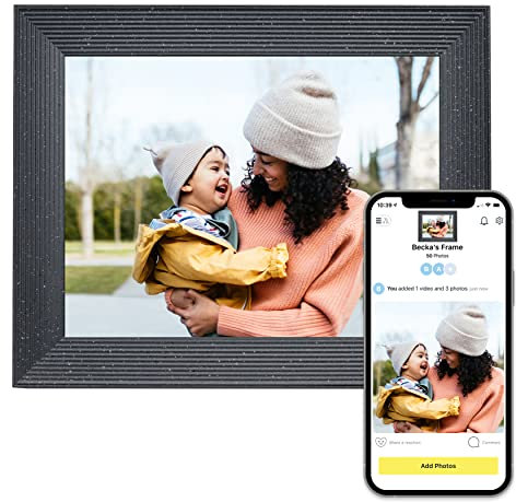 Aura Mason Luxe Intelligenter digitaler Bilderrahmen 9.0 Zoll HD WLAN Cloud Digitaler Fotorahmen, Kostenloser unbegrenzter Speicherplatz, Fotos von überall aus senden – Pebble