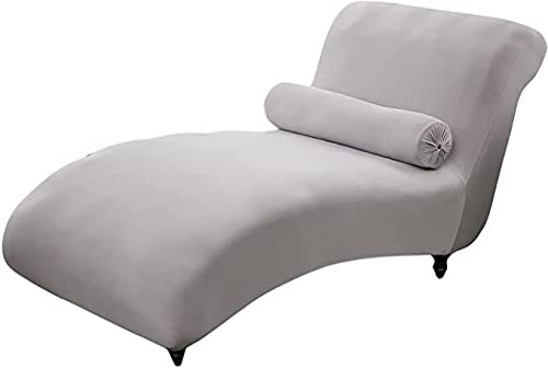 QHDXL Stretch Relaxliege Schonbezug ohne Armlehnen Elastische Chaiselongue Schonbezüge Abdeckung Liegesessel Bezug Sofabezug rutschfest Relaxsessel Bezüge Hellgrau (Color : Color-6)