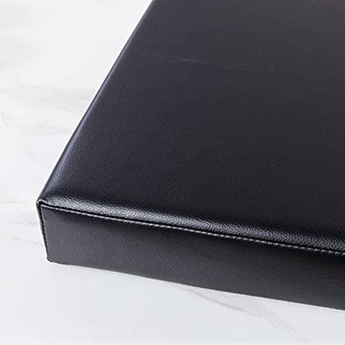 Dickes, langes Bankkissen aus PU-Leder, abnehmbares 2- und 3-Sitzer, weiches Esszimmerstuhlkissen, wasserdicht, für Garten, Terrasse, Gartenmöbel, drinnen und draußen, 80 x 30 x 5 cm, schwarz