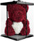 Infinity® Rosenbär Dunkelrot 40 cm mit Herz – Handgefertigter Bär mit Geschenkbox & über 600 duftenden 3D-Rosen – Geschenk für Frauen, Geburtstag oder Jahrestag