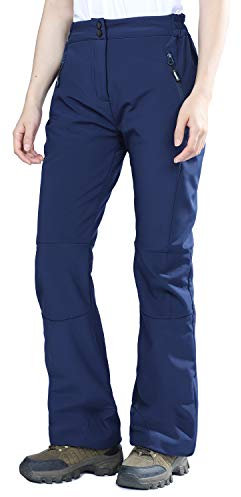 Outdoor Ventures Skihose Outdoorhose Damen Wanderhose Wasserdicht Softshellhose Winter Thermohose Ski Hosen Warm Gefüttert Arbeitshose Snowboardhose Winddicht Trekkinghose Navy Blau 31-46