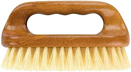 Wooden Scrubbing Brush With Hard Bristles & Good Grip Handle Durable Multi Purpose Cleaning Brush Household Grout Hand Scrubber for Kitchen,Carpet,Floor,Car Bathroom Cleaner Brush