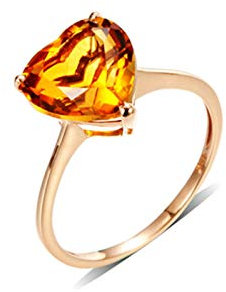 Gualiy Echt Gold Ring 18 K, Damen Ringe 750 Gelb Gold Tiny Ring mit Rubin und Diamant 2.5 Carat Damen Ringe Verlobung Größe 62 (19.7)