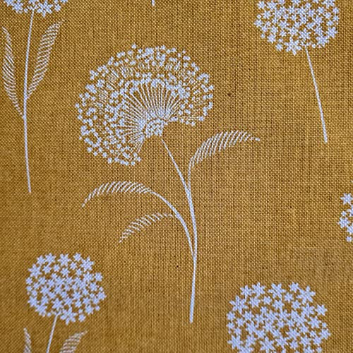 Stoff Meterware Baumwolle pflegeleicht Dandelion Pusteblume safrangelb