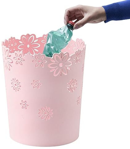 Poubelle Ronde Peut Plastique Creux De Papier Déchet Poubelle En Dentelle De Dentelle Paniers Pour Le Bureau