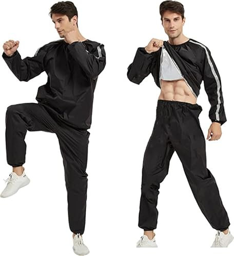 Jiamusi Ensemble de sauna pour homme et femme, costume de sauna léger pour homme pour fitness sportif, Ripstop Activewear Gym Workout (Sauna Suit-L)