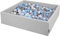 KiddyMoon Piscina De Bolas 120X30cm/200 Bolas El Cuadrado Grande para Ninos,Hecha En La UE, Gris Claro: Gris/Blanco/Transparente/Azul Claro