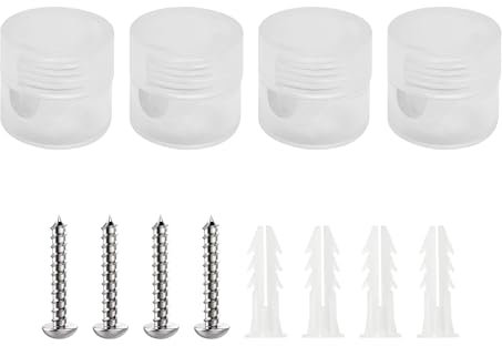 smartect Decentratore da Parete e Soffitto per Cavi [4 Pezzi, Trasparente, Ø20x18 mm] Gancio da soffitto con viti e tasselli, Supporto in superficie per il tuo progetto fai-da-te