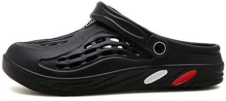 FORKIS Ciabatte Estive Sandali Estivi Sandali Leggeri Eva Uomo Buco Amanti della Casa Giardino Esterno da Spiaggia Maschio Pannelli Piatti Grandi Dimensioni Grandi Dimensioni-Black,48