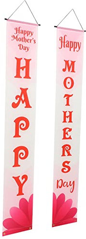 TOYANDONA 1 Paar Muttertagsbanner Happy Mothers Day Outdoor-banner Dekoratives Wandbanner Fröhliche Ammer Zum Muttertag Banner Girlande Zum Muttertag Mütter Polyester Eltern-kind Wandbehang