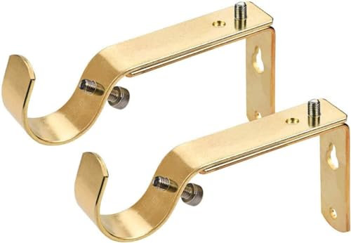 Vorhangstange Halterung für 22mm bis 28.5mm Rods,justierbar,Gold,2Stück