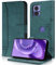 AsWant Hülle für Motorola Edge 30 Neo Handyhülle Leder - Premium PU Klapphülle Kartensteckplatz Magnetschnallenhalter Schutzhülle Motorola Edge 30 Neo Hülle (Grün)