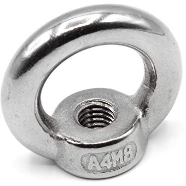HEAVYTOOL Ringmutter M8 ähnlich DIN 582 Edelstahl V4A AISI 316 Inox (2 Stück) Augenmutter Lastauge Lastmutter Ösenmutter Ringösenmutter