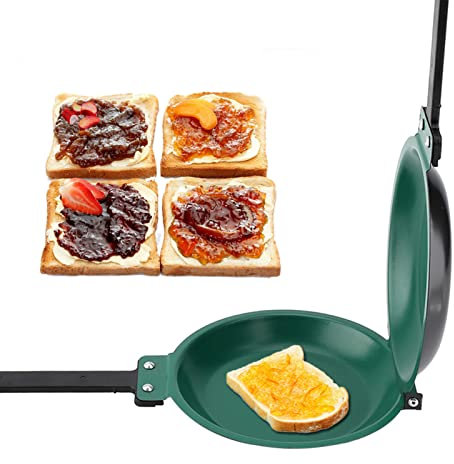 Bewinner Green Ceramic Non-Stick Frying Pan, 19.3cm / 7.6in, Double-Sided, Pancake, Toasted Bread, Fried Egg