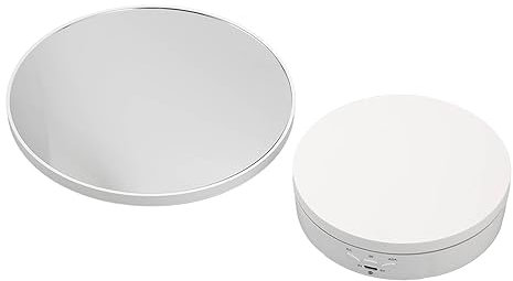Cryfokt Présentoir de Tasse Turner, Présentoir Rotatif à 360 Degrés, Plateau Tournant motorisé électrique en Plastique Durable pour Produits de Photographie, Spectacles de Bijoux, (White)