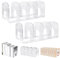 Marte Vanci Clear Acrylic File Sorter, Thickened Desk Organiser Shelf Book Holder Purse Handbag Divider File Folder Rack for Letter Cookbooks Home Office Kitchen Supplies 4 Sections (2 Pcs)