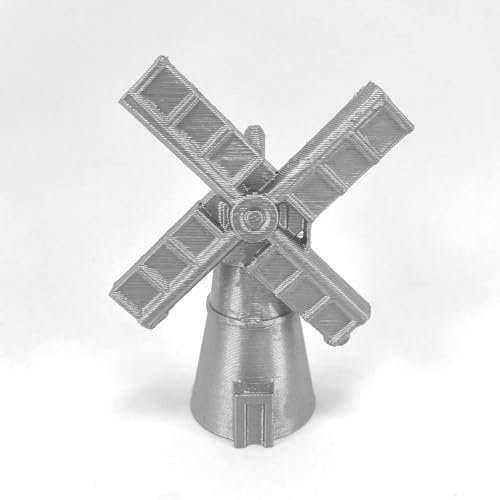3D Cabin Windmühle Christbaumkugel Dekoration für Weihnachten, Silber, 8 bis 10 cm, Klassisch, Weihnachtsbaumschmuck