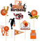 MiaLover Basketball Tortendekoration Kuchendeckel 1 groß Happy Birthday Cake Topper und 24 Stück Basketball-Themen Kuchendeckel Cupcake für Kinder Mädchen Junge Basketball Party Muffin Deko