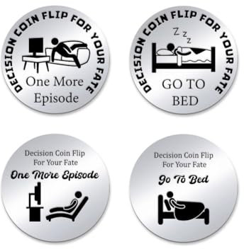 PH PandaHall 2 Stück Entscheidungsmünze Lustige Destiny Flip Münze Eine Weitere Episoden Münze Go to Bed Challenge Münze Doppelseitige Entscheidungsmünze Für TV Liebhaber Tochter Und Sohn